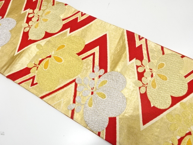 JAPANESE KIMONO / ANTIQUE FUKURO OBI / SILK / WOVEN PAULOWNIA